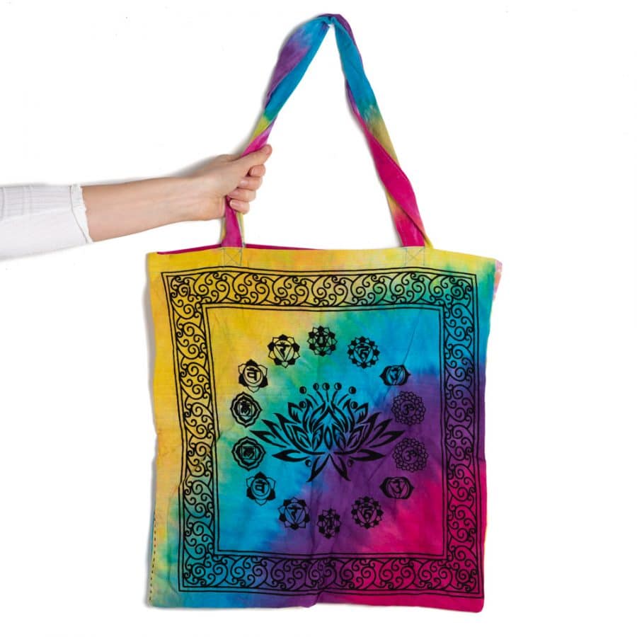 Tote Bag Katoen – 7 Chakra Lotus (45 cm)