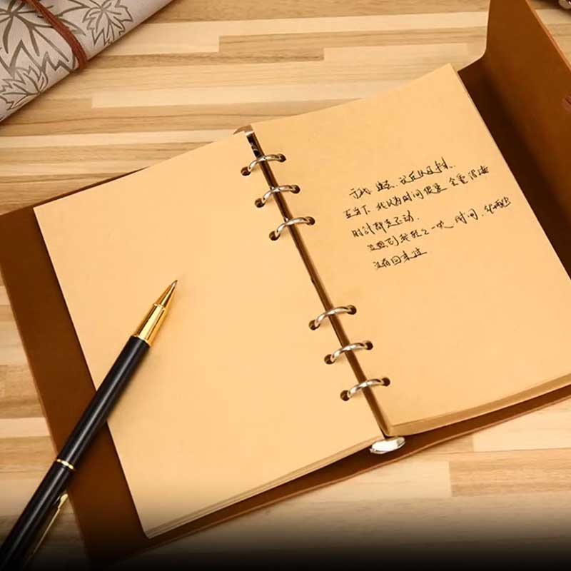 PU leren notitieboek donkerbruin - Afbeelding 2