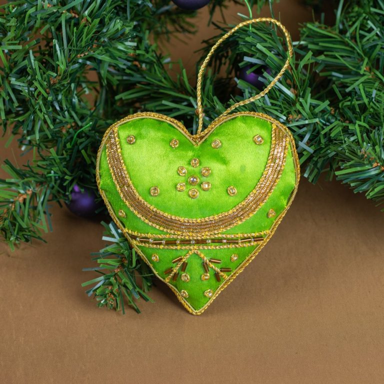 Hanger ornament hart groen - Afbeelding 4