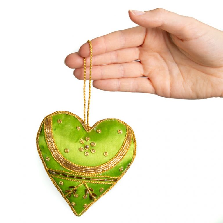Hanger ornament hart groen - Afbeelding 2