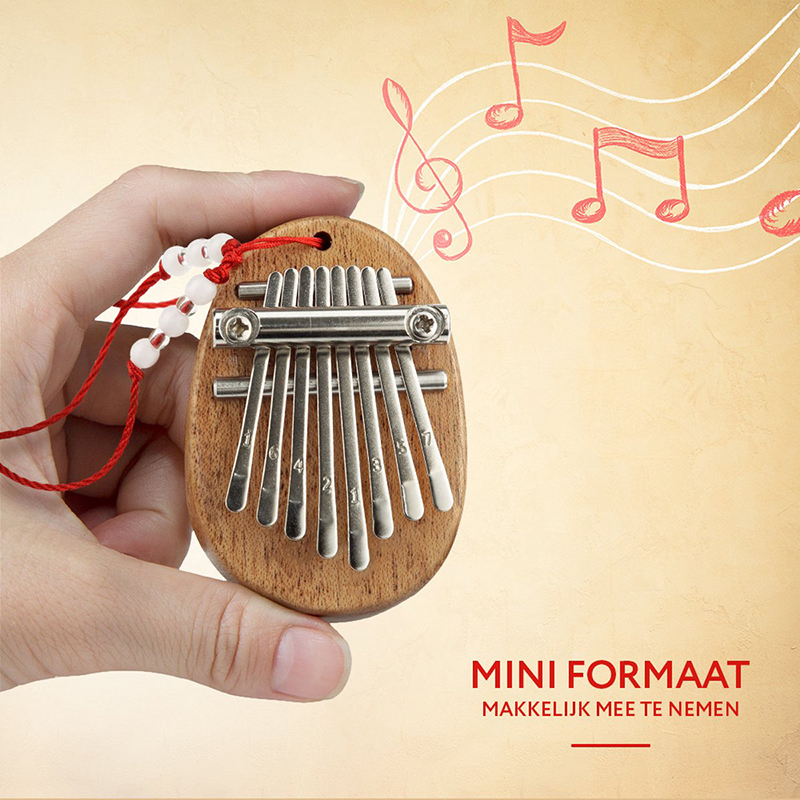 Kalimba mini 8-toons duimpiano ovaal - Afbeelding 3