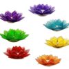 Set van 7 Lotus sfeerlichten chakra’s met goudrand