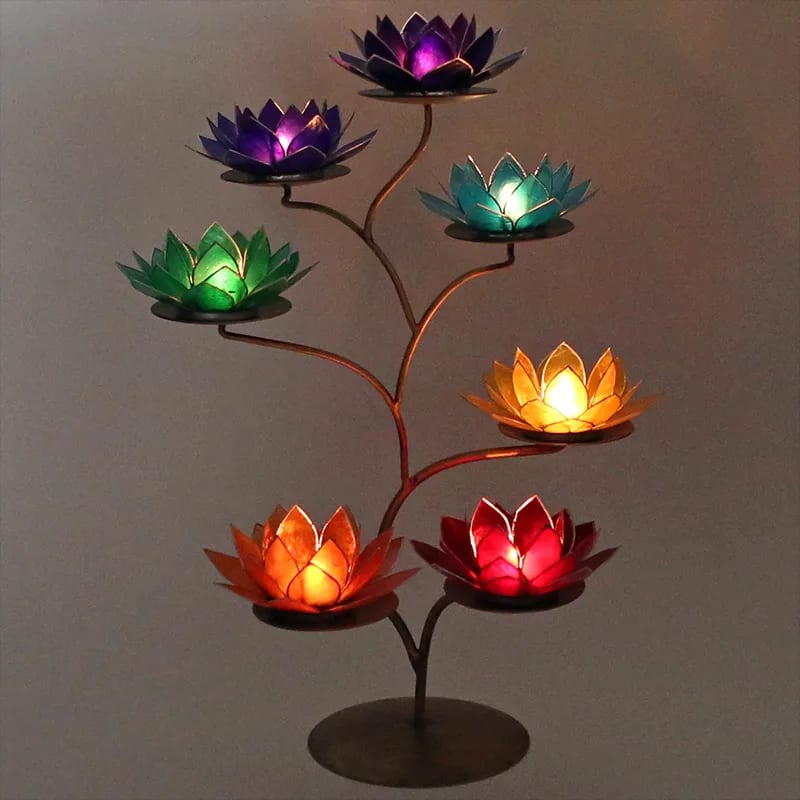 Lotus sfeerlicht metalen display brons - Afbeelding 5