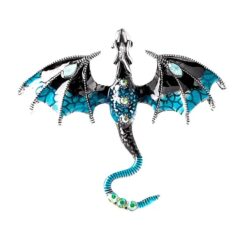 draak speld / broche blauw