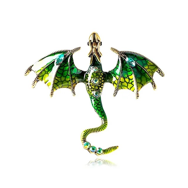 draak speld / broche groen