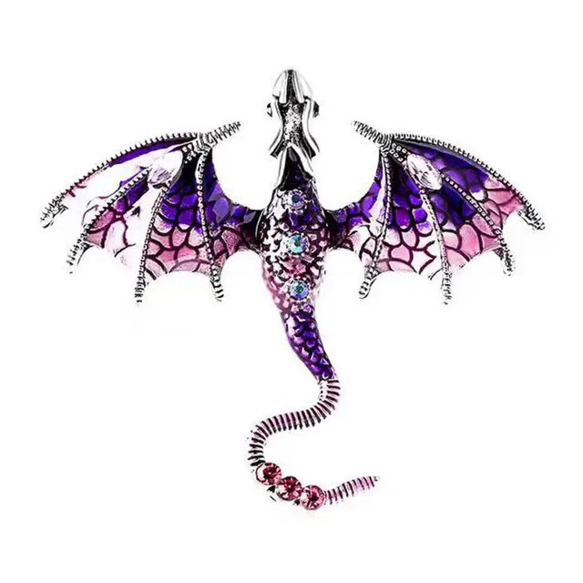 draak speld / broche paars