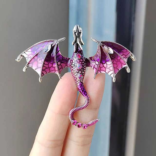 draak speld / broche paars