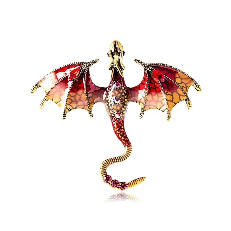 draak speld / broche rood