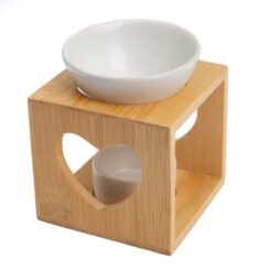 Luxe Aromabrander Bamboe Hart – Wit