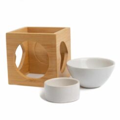 Luxe Aromabrander Bamboe Hart – Wit