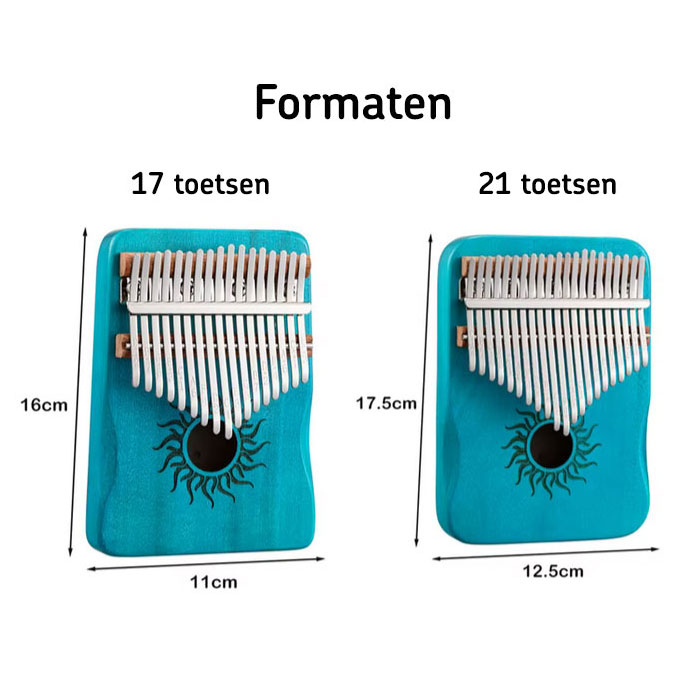 Kalimba 17 toetsen - zon groen - Afbeelding 7