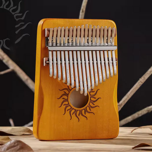 Kalimba 17 toetsen, geel, zon
