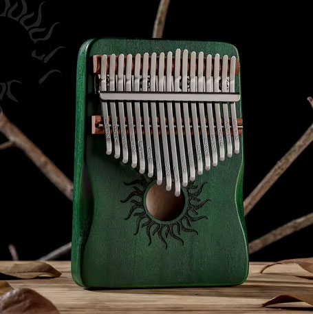 Kalimba 17 toetsen, groen, zon