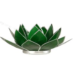 Lotus sfeerlicht Groen (4e chakra) zilverrand