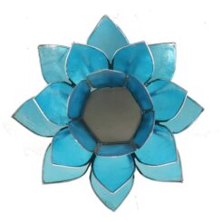 Alternative view of Lotus sfeerlicht Blauw (5e chakra) zilverrand
