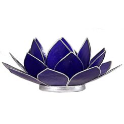Lotus sfeerlicht Indigo (6e chakra) zilverrand