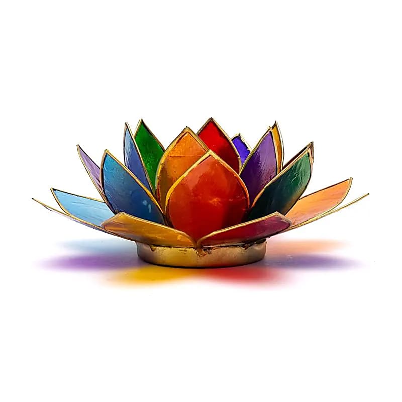 Lotus sfeerlicht 7 chakra's met goudrand