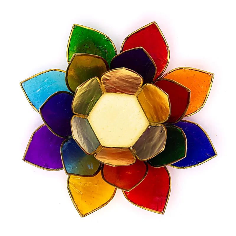 Lotus sfeerlicht 7 chakra's met goudrand - Afbeelding 2