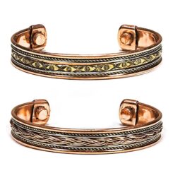 Armbanden magnetisch koper set van 2 stuks