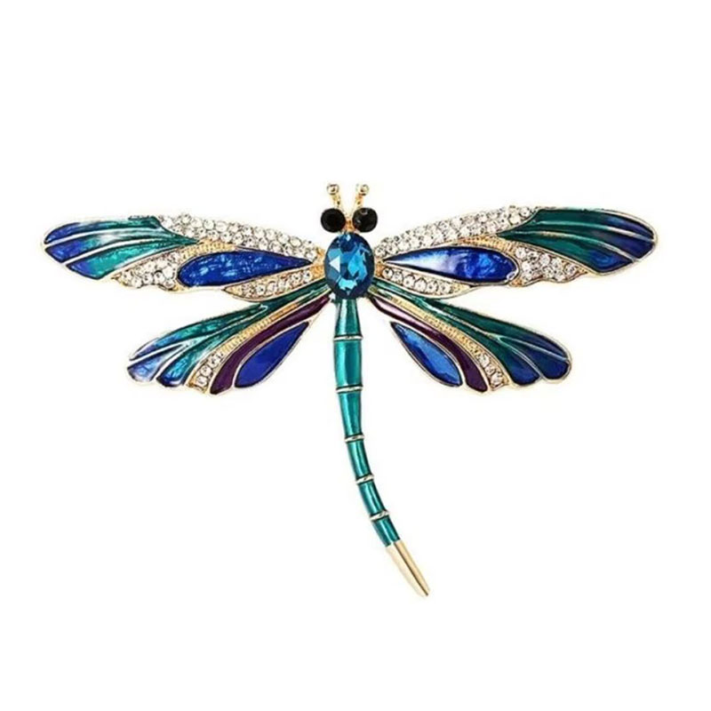 Libelle broche blauw