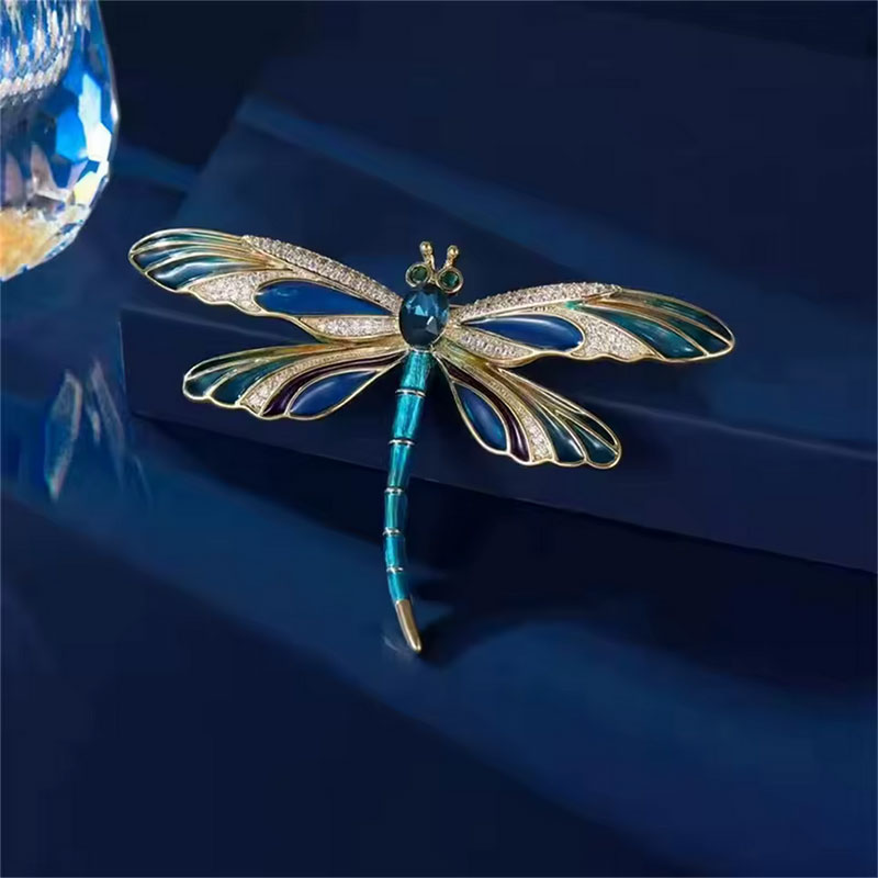 Libelle broche blauw