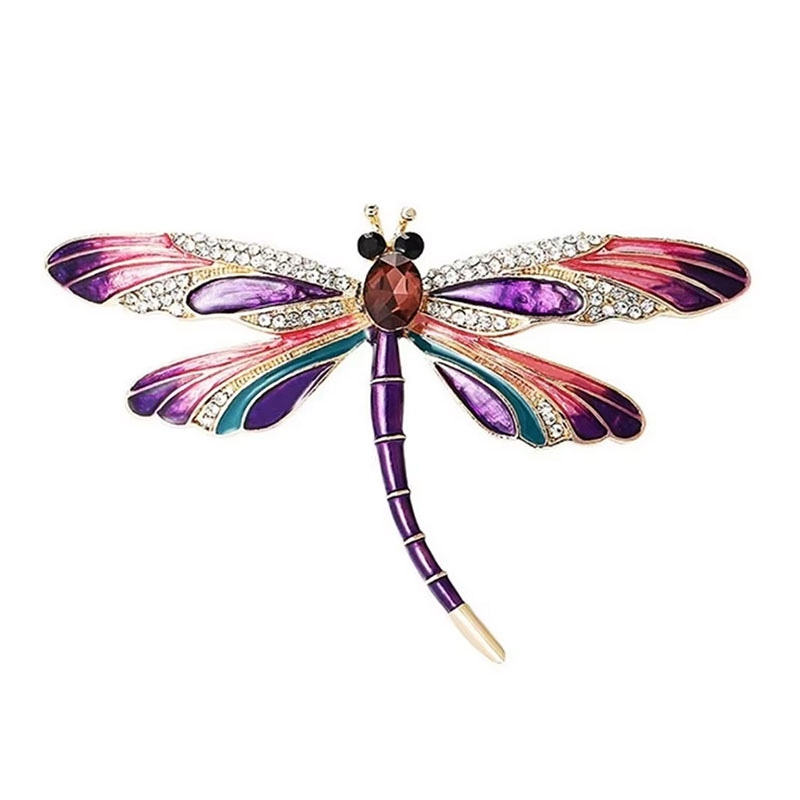 Libelle broche paars