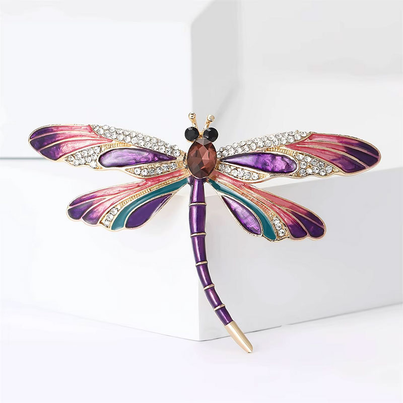 Libelle broche paars