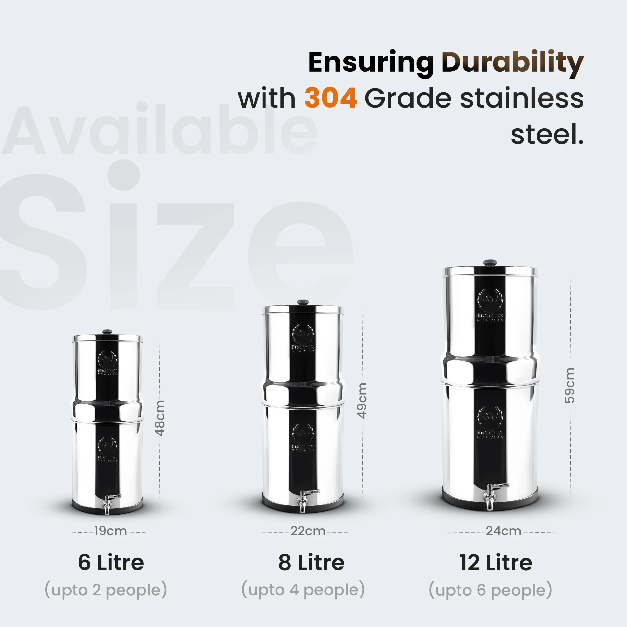 Phoenix Gravity 6L RVS Waterfilter Zwaartekracht Systeem - Afbeelding 3