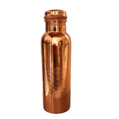 Alternative view of Koperen gepolijste waterfles Flower of Life - 1 liter - in luxe geschenkverpakking