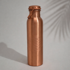 Alternative view of Koperen waterfles mat Flower of Life met handgreep - 750 ml - in luxe geschenkverpakking
