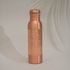Alternative view of Koperen waterfles dot gehamerde rand - 950 ml - in luxe geschenkverpakking